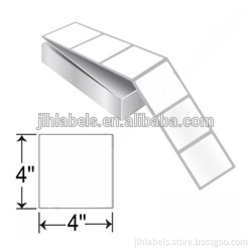 4" x 4" Direct Thermal Fanfold Labels, barcode labels, shipping labels, 2500 labels / pack